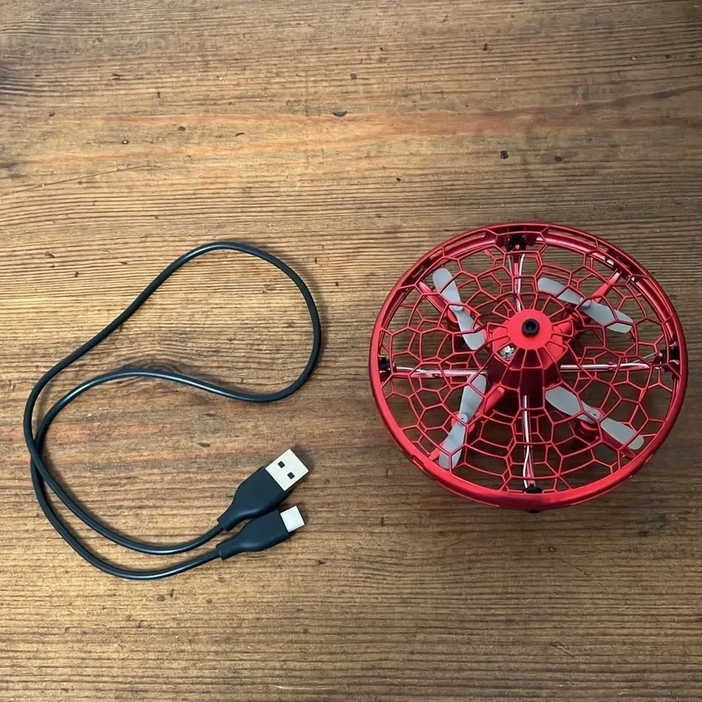 Gently Used Hand Operated Red Drone Cat Toy